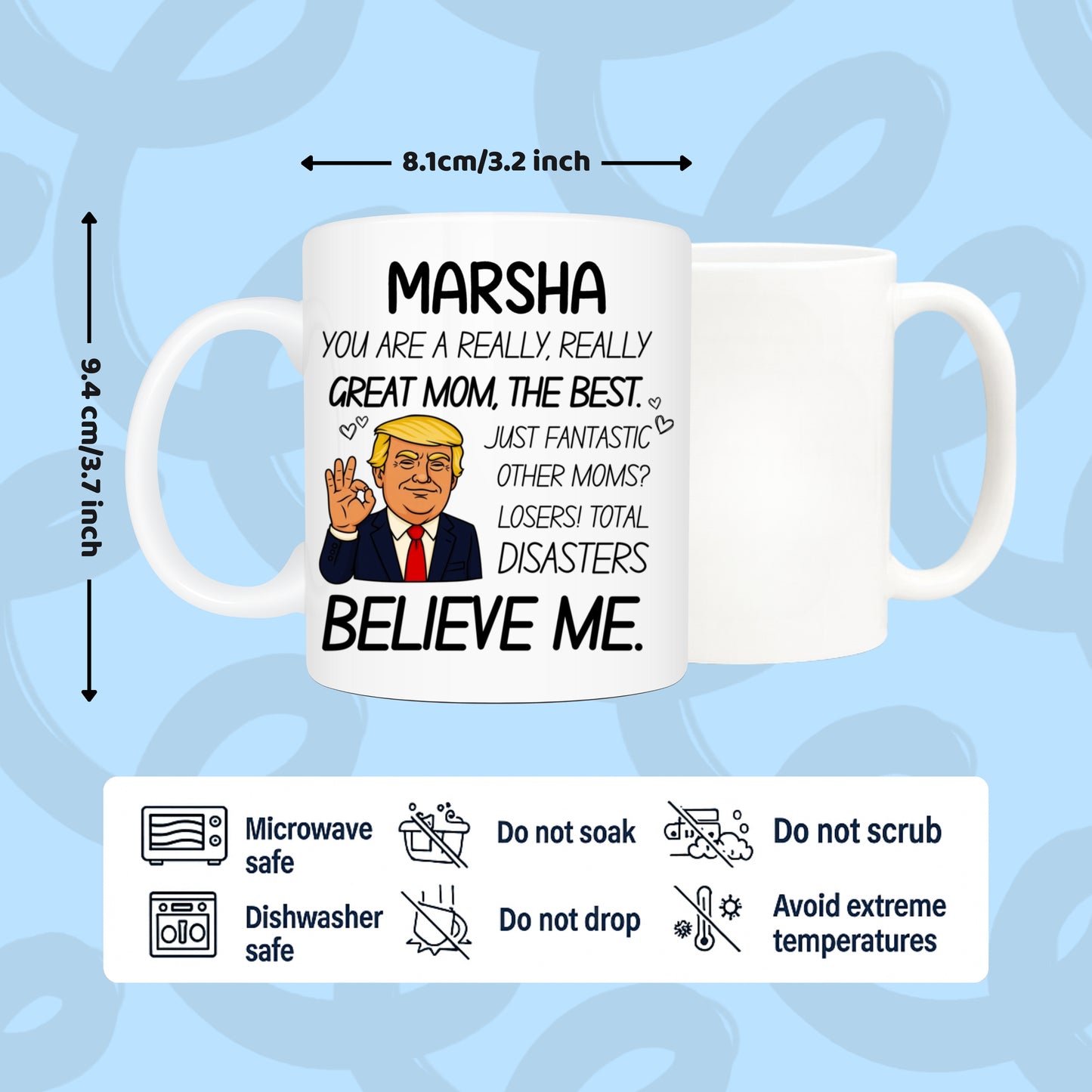 Custom Photo Best Mom Ever Funny Gift - 11oz White Mug