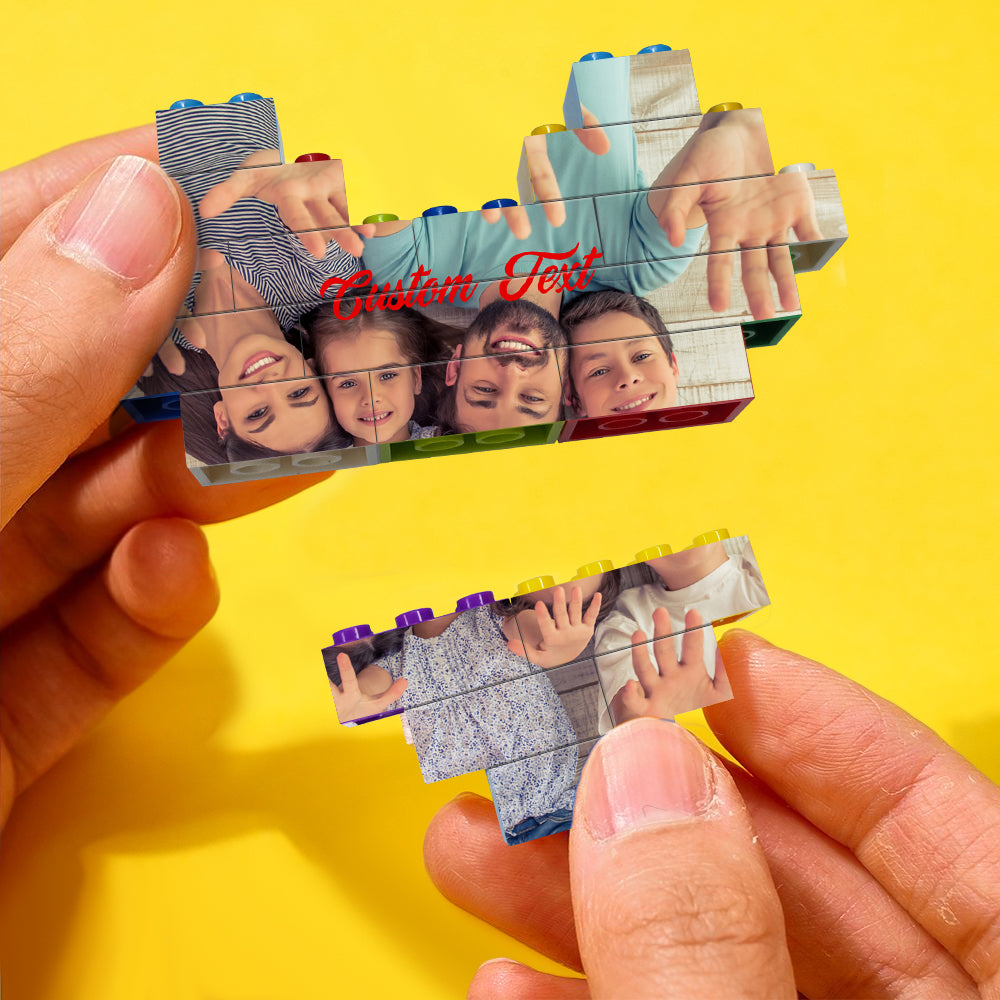 Custom Heart Shaped Building Brick Photo Block