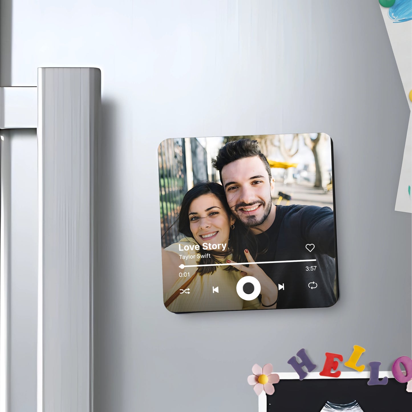 Custom - Melody Fridge Magnet Personalized With Photo and Song