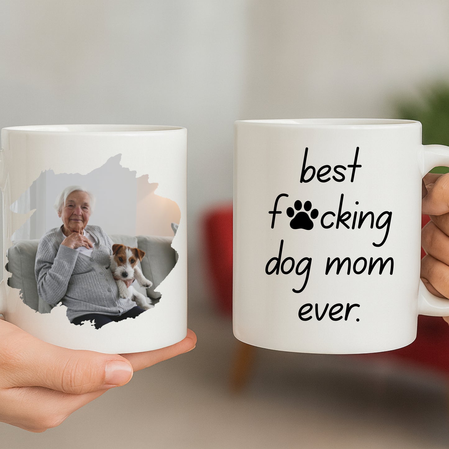 Custom Photo Best Dog Mom Ever - 11oz White Mug