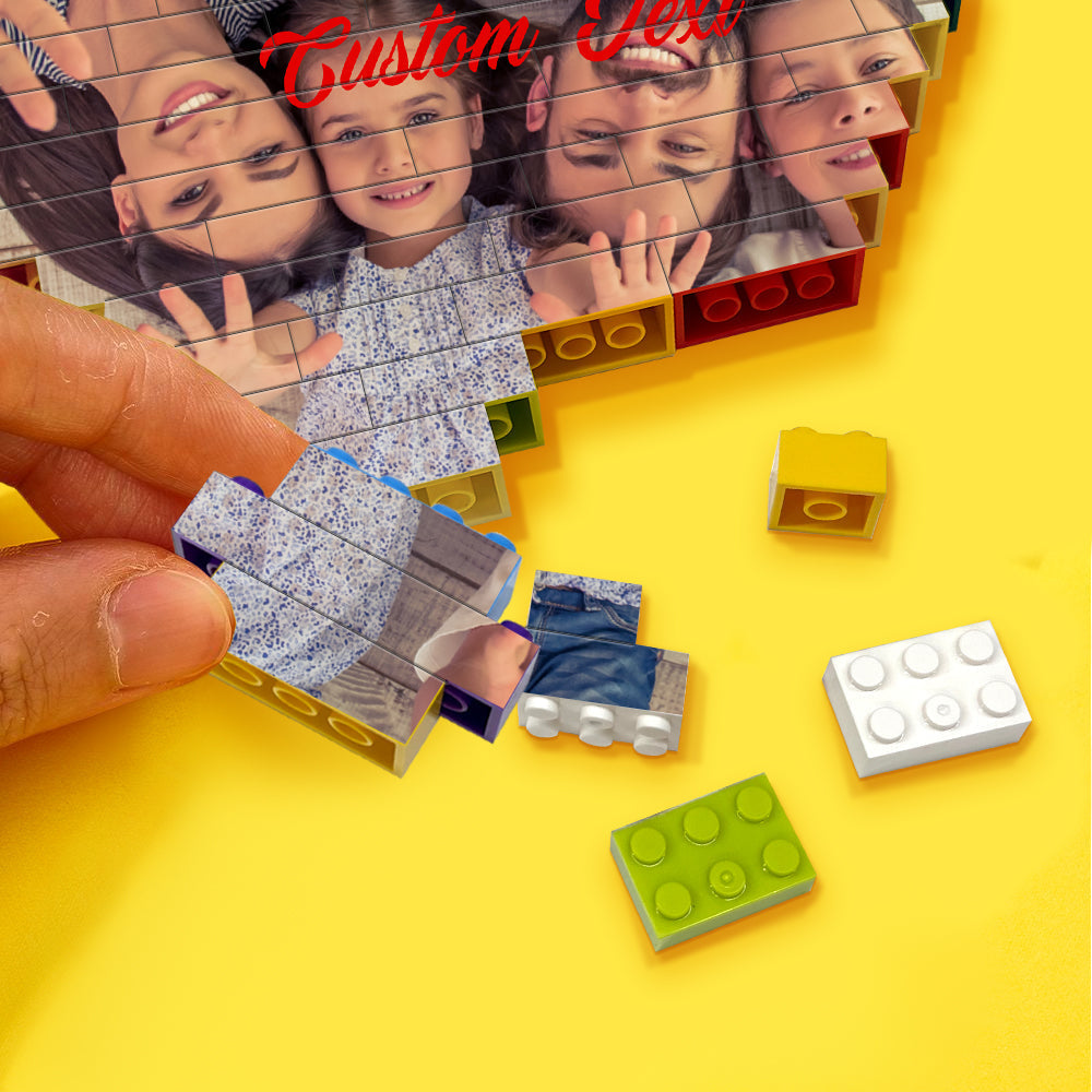 Custom Heart Shaped Building Brick Photo Block
