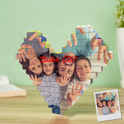 Custom Heart Shaped Building Brick Photo Block