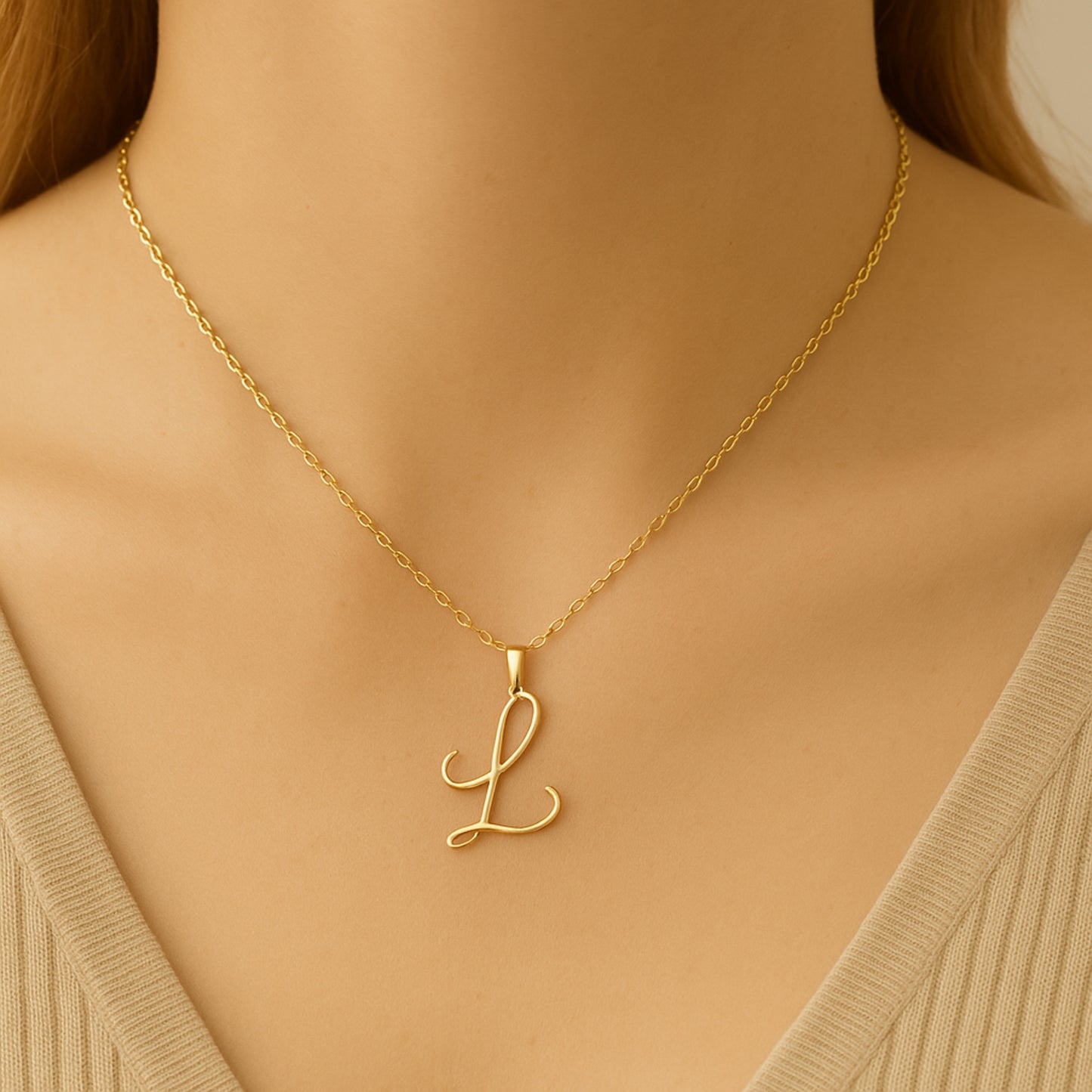 Custom - Golden Initial's Love Necklace